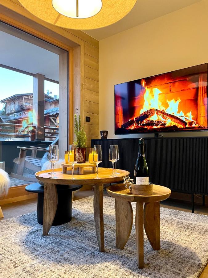 Appartement De Standing Plein Centre Station, 50M Des Pistes Les Gets Bagian luar foto