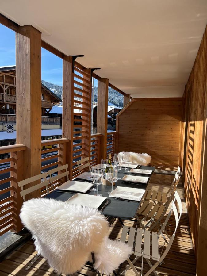 Appartement De Standing Plein Centre Station, 50M Des Pistes Les Gets Bagian luar foto