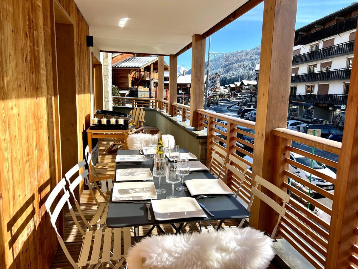 Appartement De Standing Plein Centre Station, 50M Des Pistes Les Gets Bagian luar foto