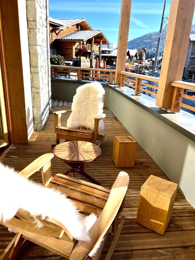 Appartement De Standing Plein Centre Station, 50M Des Pistes Les Gets Bagian luar foto